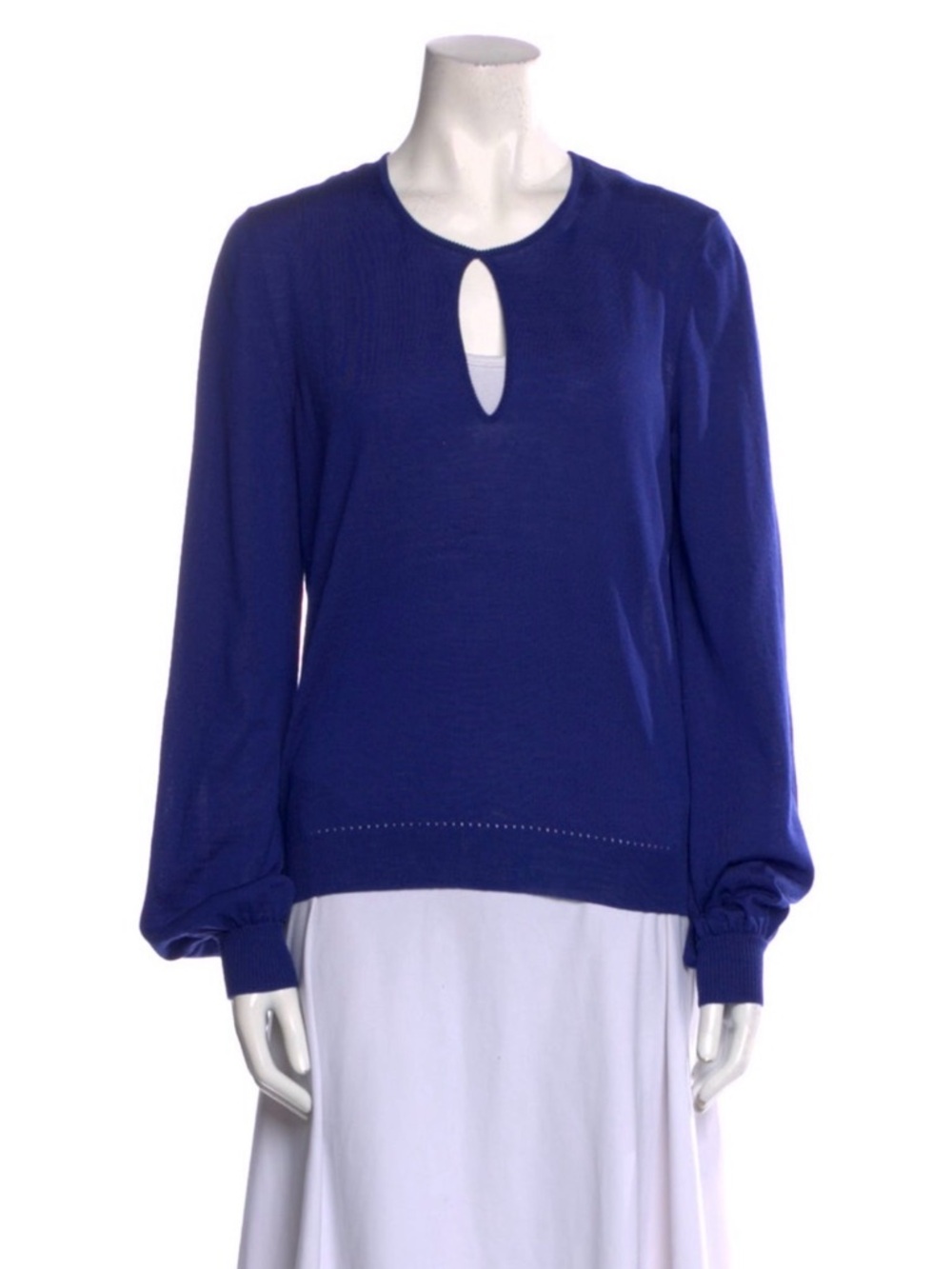 Yves Saint Laurent Women’s XL Cobalt Blue Virgin Wool Sweater - Picture 5 of 7